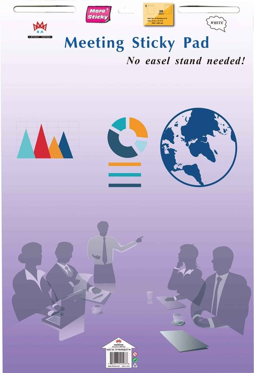 4A 4 Pads Super Sticky Easel Pad, 23 x 31.5 in, White, Large Self Stick Flip Chart Paper Anchor Chart Paper for Office School Supplies, 30 Sheets/Pad, 120 Sheets Total