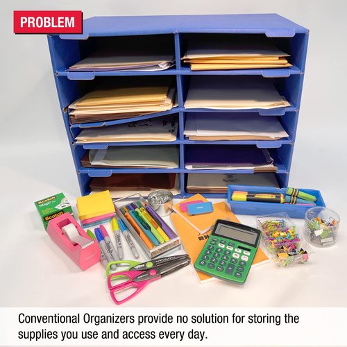 Ultimate Office TierDrop Supply Drawers Measure 9w x 12d x 2 1/4 Inches High for Desk Accessories and Supplies, Set of 2, Includes Color-Coded Finger Rings for Fast and Easy Access to Contents