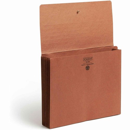Smead End Tab Wallet, 5-1/4" Expansion, Flap and Cord Closure, Letter Size, Redrope, 10 per Box (71144)