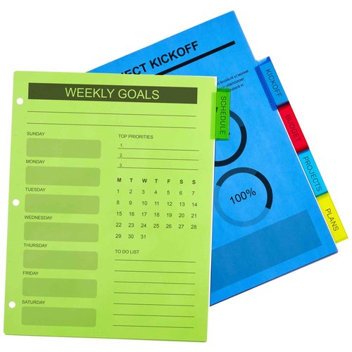 Avery Dividers for 3 Ring Binders, 5-Tab Binder Dividers, Plastic Binder Dividers, Insertable Big Tabs, Multicolor, 24 Sets (11900)