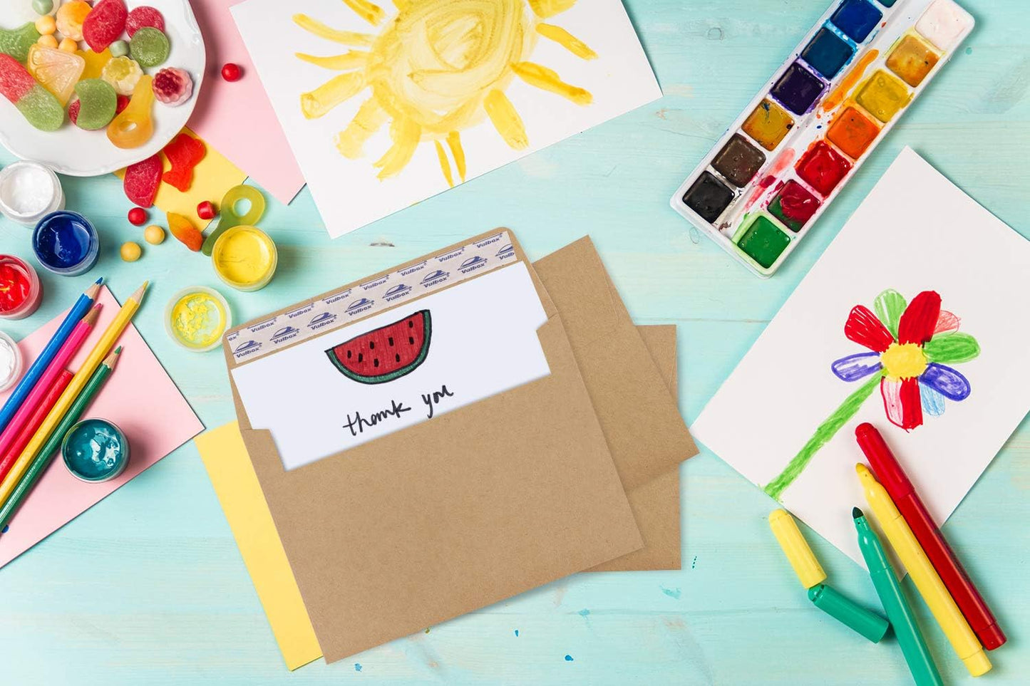 ValBox 5x7 Envelopes - Self-Seal Kraft Paper A7 Envelopes for Invitations | 100 Count, Perfect for Weddings & Events