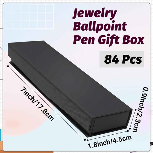 Olutacot 84 Pcs Pen Gift Boxes Empty Black Ballpoint Pen Gift Box with Cushion Pen Jewelry Display Box Empty Present Collection Cases for Birthday Souvenir Business Gifting Office Supplies