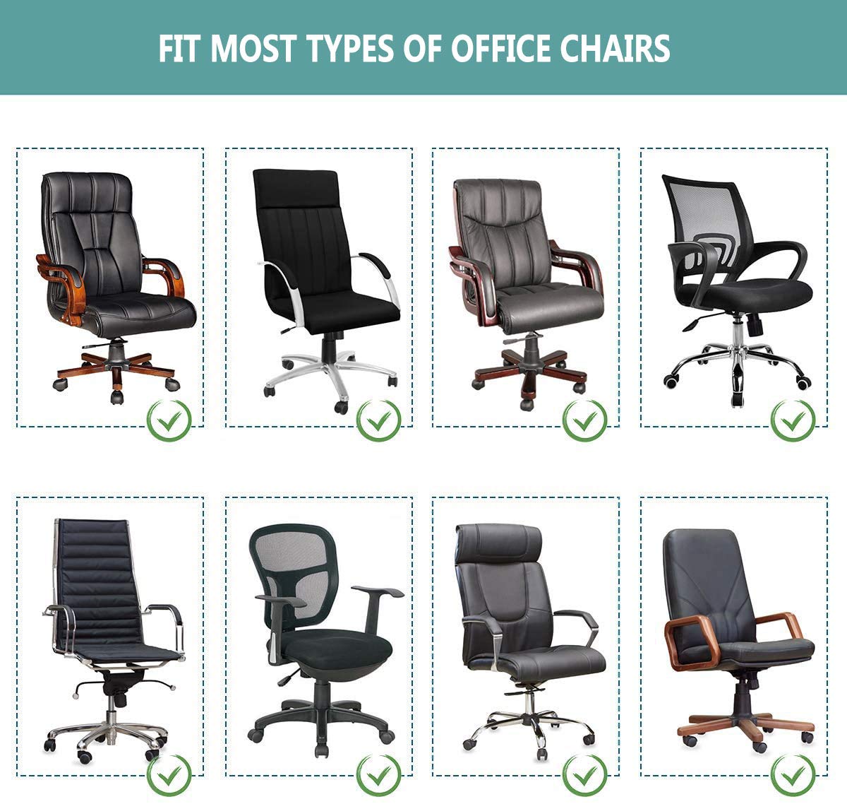 Melaluxe Office Chair Cover - Universal Stretch Desk Chair Cover, Computer Chair Slipcovers (Size: L) - Wine Red