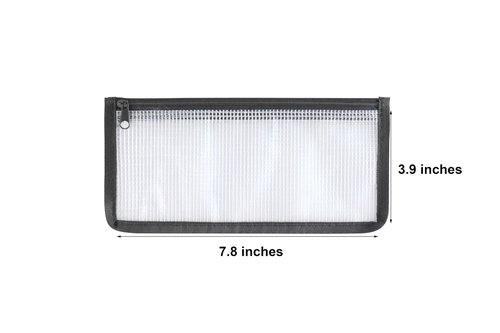 YESSART 3.9 x 7.8 Mesh Cash Register Money Pouch Bank Deposit Bag Check Wallet 20 Pack Zipper Closure