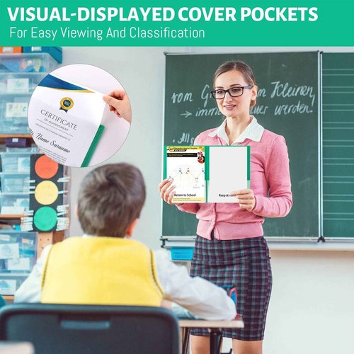 PerKoop 72 Pcs Take Home Folders Bulk Parent Teacher Communication Folder with 2 Pockets Plastic Homework Folder for Student Parent Teacher Classroom Back to School Supplies 11.73 x 9.45'' (Green)