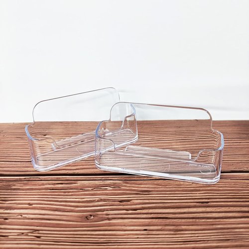 HSYMQ Acrylic Business Card Holder - 8 Pack Clear Plastic Display Stand | Fits 30-50 Cards