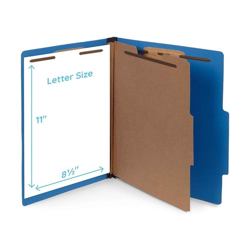 Blue Summit Supplies 30 Dark Blue Classification Folders - 1 Divider - 2 Inch Tyvek Expansions - Durable 2 Prongs for Standard Medical Files, Office Reports - Letter Size, Dark Blue, 30 Pack