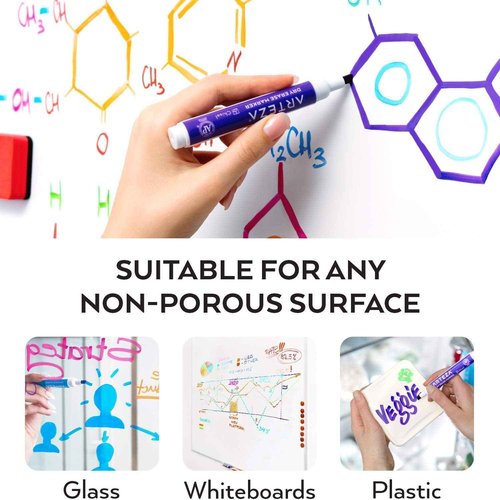 ARTEZA Dry Erase Markers Pack of 52 and Dry Erase Markers Pack of 52 Black Color Bundle, Whiteboard Pens, Office Supplies for Back to School, Office, Home