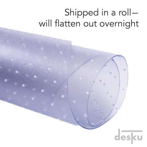 DESKU Super Oval Desk Chair Mat – Heavy-Duty PVC Mats for Carpet Floor Protection, Clear, 46" x 58" Inches, Made in The USA