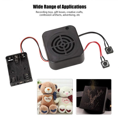 Wendry Voice Recording Box, DIY Voice Message Box, Replaceable Built in Sound Recording Module for DIY Audio Cards Gift Box for Stuffed Animal Inserts and Craft Projects(2min)