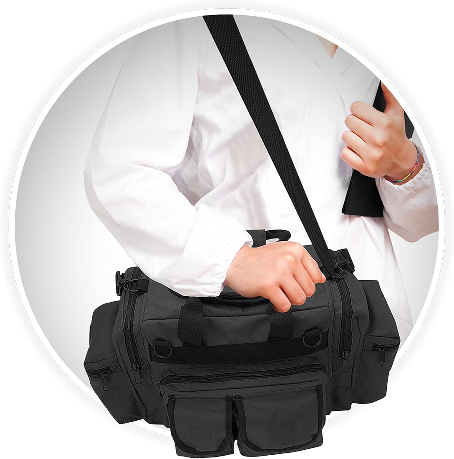 ASA TECHMED Deluxe EMS Emergency Medical Trauma Bag - Black First Aid Responder Kit