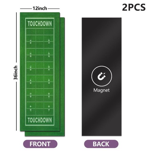 2 Pcs Locker Magnetic Wallpaper American Football Field Artificial Turf Soccer Field 12" x 36" Wall Magnetic Sticker Removable Locker Accessories Decor Easy Install for Office School