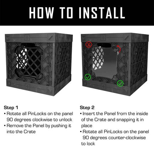 UbeCube CrateVinyl - Vinyl Record Storage Crate Modular Storage Cube for LP Albums with Divider and 2 Clear Panels (Black crate - Smoke panels)