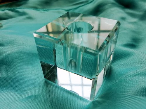 SANDECO Glass Pen Holder Honeycomb Desk Accessory Fountain Pen Office Supplies Party & Gift Idea Home Decor (SQUARE)