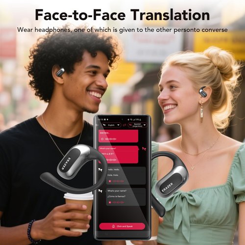 X5 AI Language Translation Earbuds Real Time, 148 Language Headphones Translator Earbuds, Translation Device for Travel Business Learning