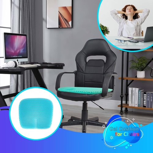Masteymoh Gel Seat Cushion - Pressure Sores Relief & Cooling Comfort | 18.5x17.3x1.2 Inches, Non-Slip Cover