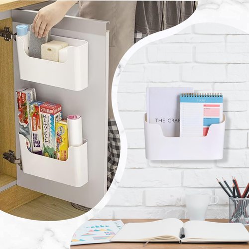 wutfuooo 3 Pack Wall Mount Folder Holder File Organizer No Drilling File Holder Hanging File Mail Organizer Door Office Mail Supplies Storage Magazine Envelope Planner Wall Single Pocket Off