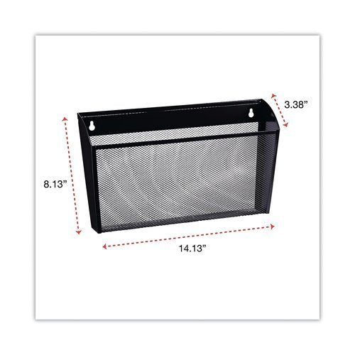 Universal UNV20026 14 in. x 3.1 in. x 8.2 in. Metal Mesh Wall Letter File - Black