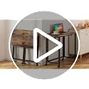 4NM 27.5-Inch Portable Folding Computer Desk with Wheels - Rustic Brown & Black, Easy Assembly, Small Space Office Cart