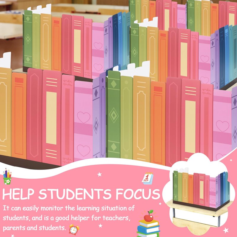 Honoson 24 Pcs Bulk Inspirational Privacy Folders for Students Cardboard Test Privacy Boards Motivational Words Desk Dividers Shield for Classroom School Study Supplies (Pastel Rainbow)