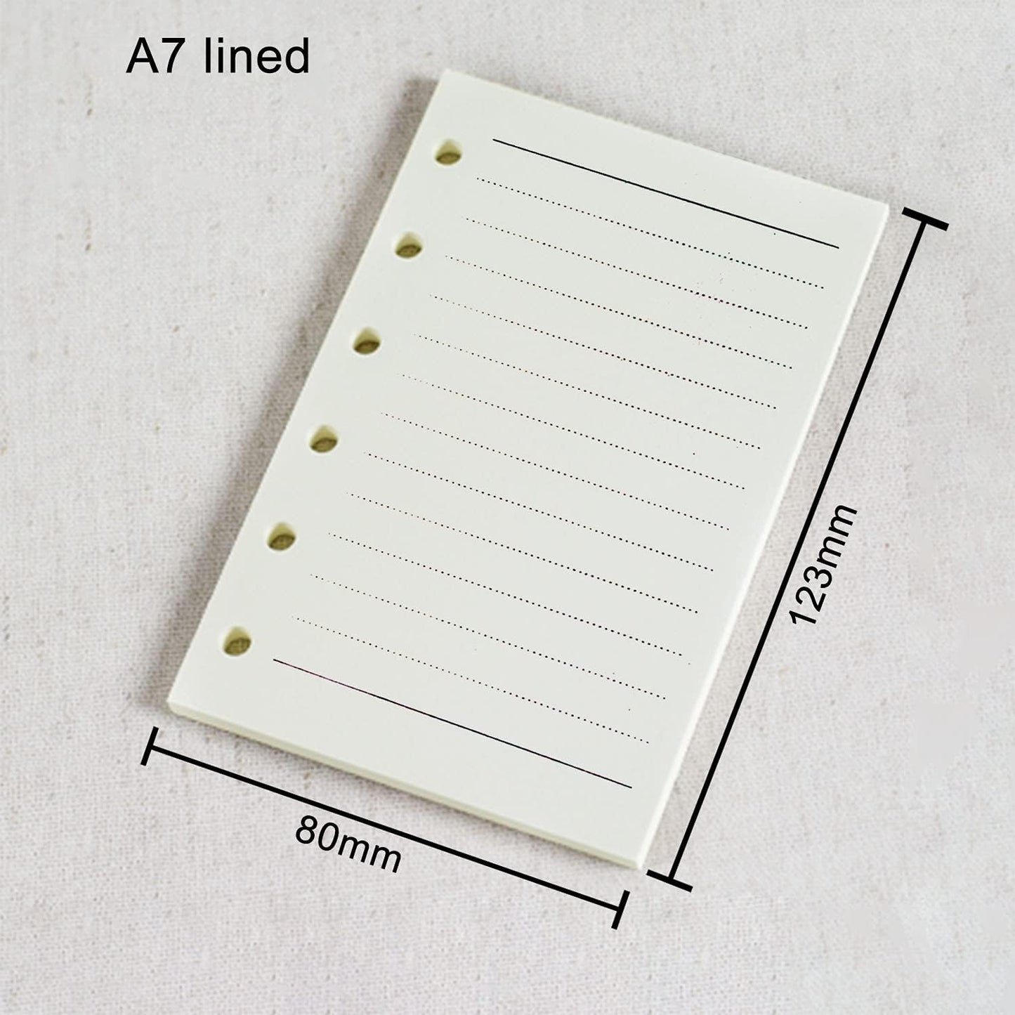 (Set of 270 Sheets) A7 Lined Paper with Label Sticker, Mini Binder Refills, 6-Hole Loose Leaf Paper for A7 Budget Planner Journals Notebook