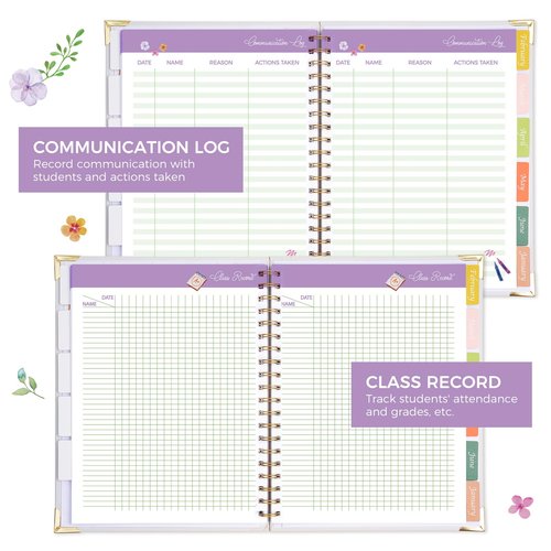 Teacher Planner 2025-2026 Academic Year, Weekly & Monthly Teacher Lesson Planner from AUG. 2025-JUL. 2026, Storage Pocket, Gold Foil Cover, Monthly Quotes,Stickers, Laminated Tabs(8.5" x 11")