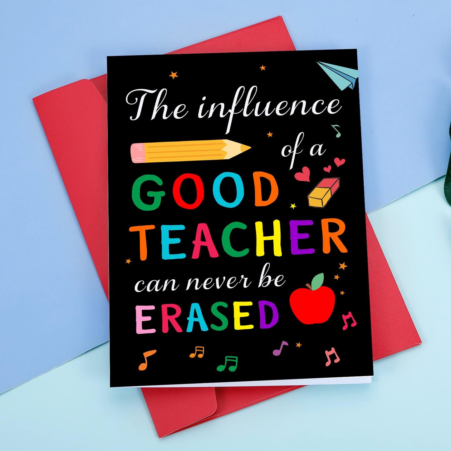 Thank You Teacher Card, Teachers Day Appreciation Cards for Teacher Appreciation High School College Preschool Teachers Gifts Teacher's Day End of Year Back to School First Day of School Cards Bulk