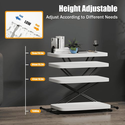 TYUNGZM 30.3 * 19.68in Adjustable Folding Laptop Table TV Tray, Foldable/liftable, Portable Folding Desk Writing Computer Desk for Home Office