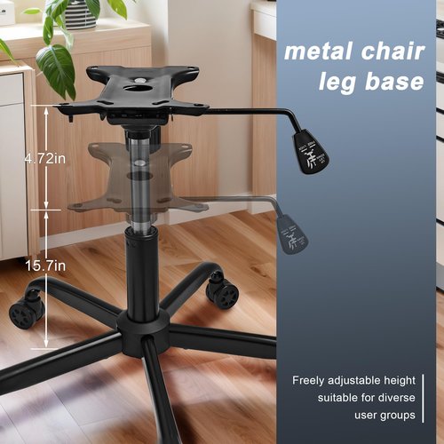 Racfenick 28" Swivel Office Chair Base Replacement, Heavy Duty Universal Gaming Chair Metal Repair Base Kit with Bottom Plate,Gas Cylinder and Casters