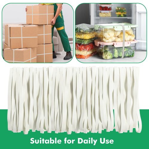 Nuanchu 220 Pcs Rubber Bands 5.9" x 0.24" Size #69 Large White Multipurpose Rubber bands Big Heavy Duty Elastic Band for Office Home Supplies File Folders Litter Box