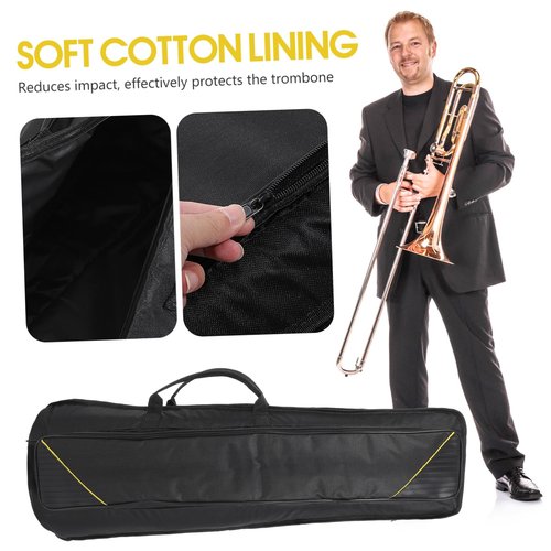 Toddmomy Trombone Gig Bag Backpack Music Carrying Bag Oxford Cloth Cotton Dedicated Trombone Case