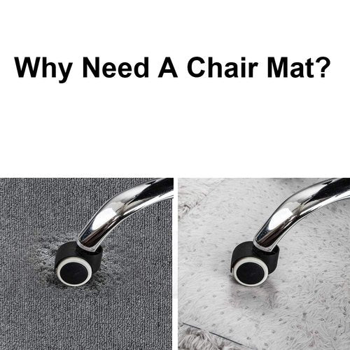 Azadx Clear Office Chair Mat for Low, Standard and No Pile Carpeted Floors, Plastic Computer Desk Chair Mat on Carpet for Easy Rolling, Durable Carpet Protector Mat (36 x 48'' Rectangle)