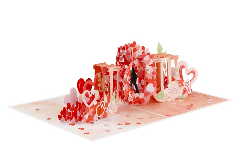 PQ Bees Pop Up Anniversary Cards, Valentines Day Cards, 6x8in Wedding Anniversary Card, 3D Romantic Gift for Her, Him, Husband, Wife, Couple, Birthday Card (Heart U)