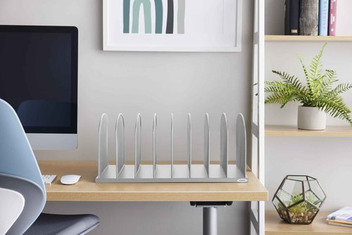 Safco Onyx Desk Organizer with 8 Vertical Sections, File Organizer for Home, Office, Classroom & More, Steel Mesh Construction