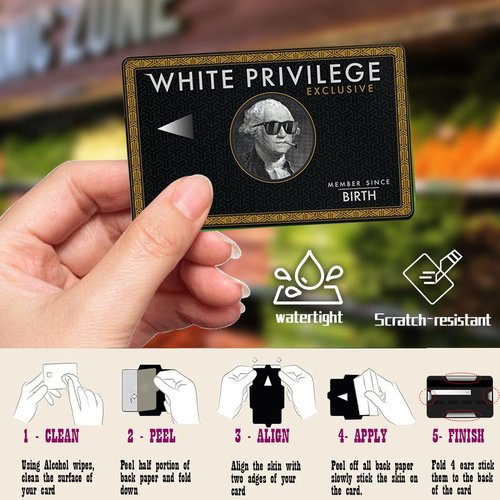 Thaph-Ky White-Privile_ge Card Skin | 4 PCS Debit Card White-Privileg_e Sticker, Skin Cover for EBT, ID, Student, Transportation, Bank Card - Protecting No Bubble Anti-wrinkling Slim Cover