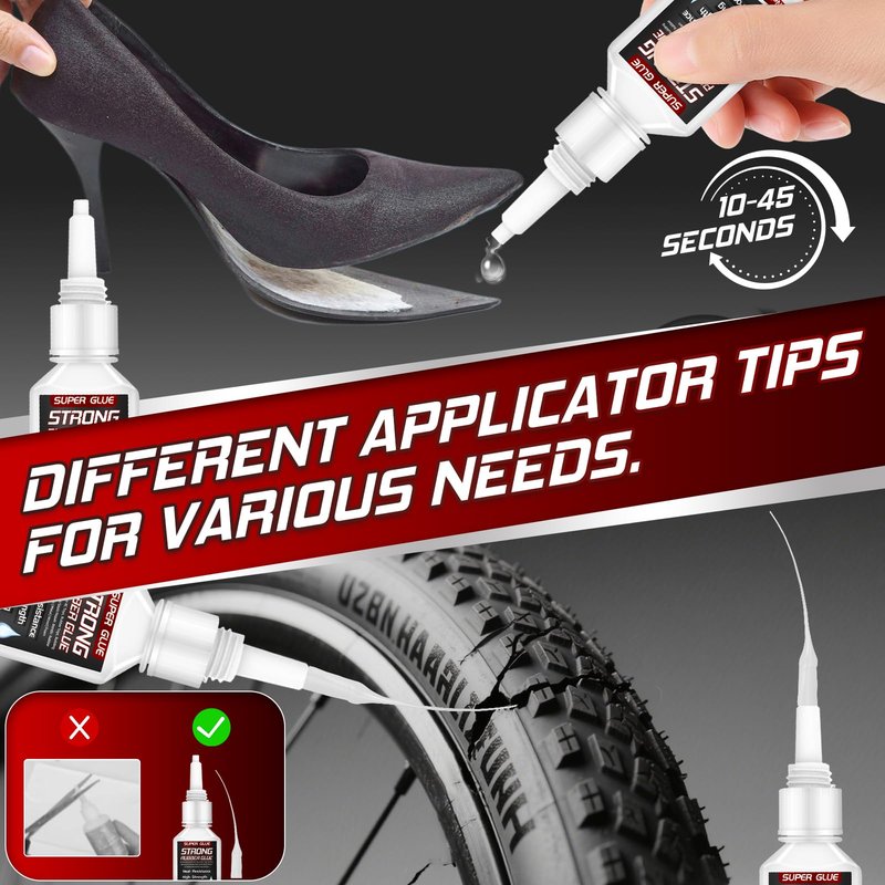 Rubber Glue, 30g Super Glue for Rubber, Tires, Seals, Gaskets, Shoe Soles, Hose, Tire Adhesive Heavy Duty, Waterproof, with Anti-Clog Cap, Heat-Resistant (with 3 Droppers)