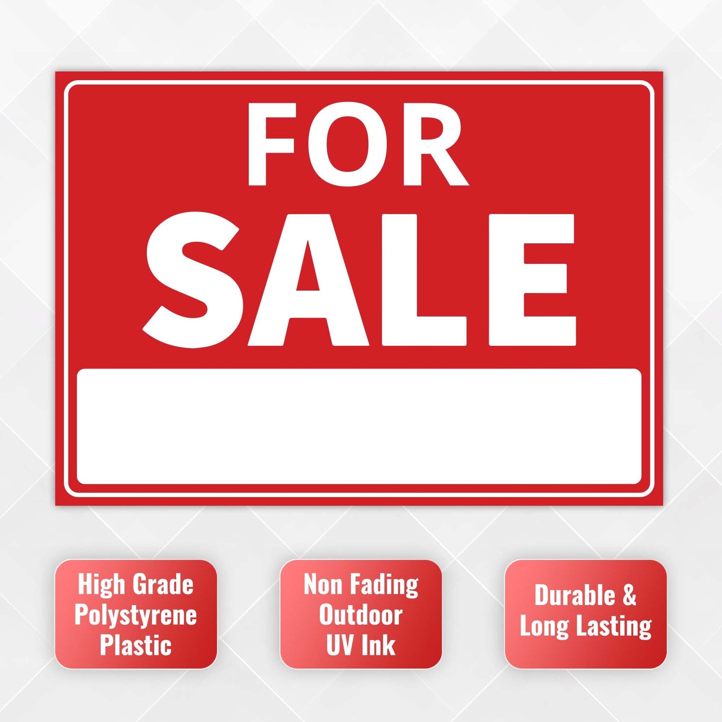 4PC For Sale Sign Car, 14 Inches by 10 Inches - 20 mil Polystyrene Plastic - Car For Sale Signs For Vehicles Window Boat