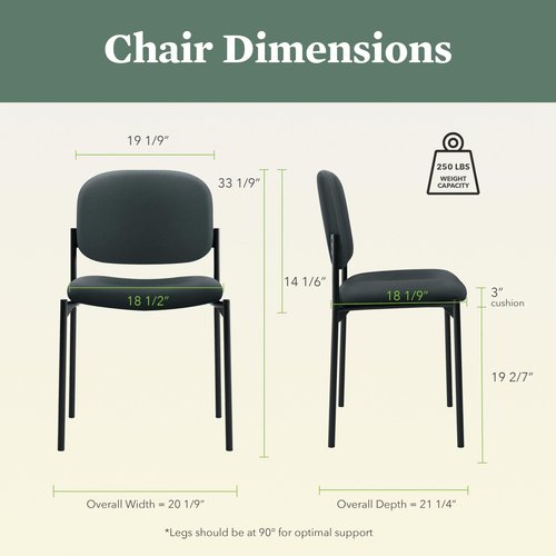 basyx by HON HVL606 Stacking Guest Chair | Charcoal Fabric