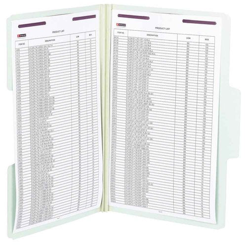 Smead SuperTab Pressboard Fastener Folder with SafeSHIELD Fasteners, 2 Fasteners, Oversized 1/3-Cut Tab, 2" Expansion, Guide Height, Legal Size, Gray/Green, 25 per Box (19981)