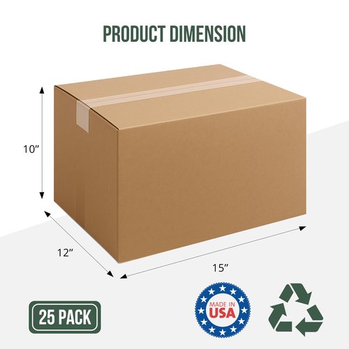 15x12x10 Shipping Boxes Moving Boxes, 25 Packs Medium Corrugated Cardboard Boxes Shipping Box Moving Box for Business Packaging Boxes