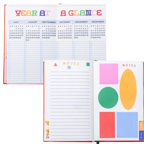 ban.do 17-Month Classic Daily and Weekly Planner Dated August 2025 - December 2026, Hard Cover Self Care Journal, Agenda with Monthly Calendar, Stickers, Art & Bonus Pages (Pink Plaid)