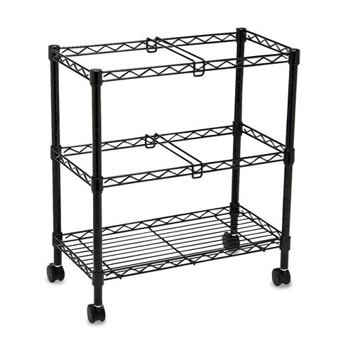 Safco 2-Tier Rolling File Cart, Fits Letter and Legal-Size Hanging Folders, Steel File/Folder Cart