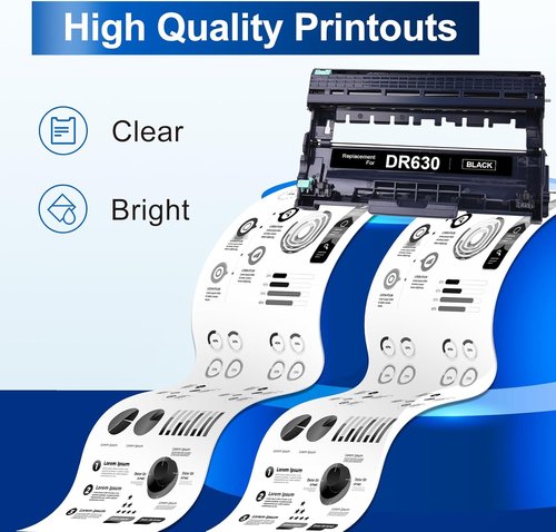 InkNI Compatible Drum Replacement - Black Drum for Brother DR630 | 2-Pack for HL-L2300D, MFC-L2700DW