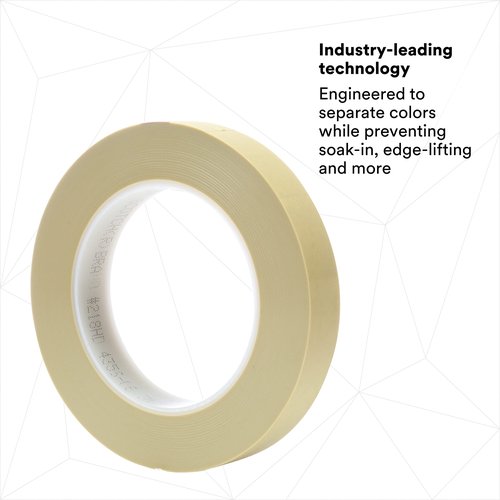 Scotch Fine Line Tape 218, High-Performance, Polypropylene Plastic, Instant Adhesion, Moisture and Solvent Resistant, Green Color, 3/4 in x 60 yd, 5.0 mil, 1 Roll