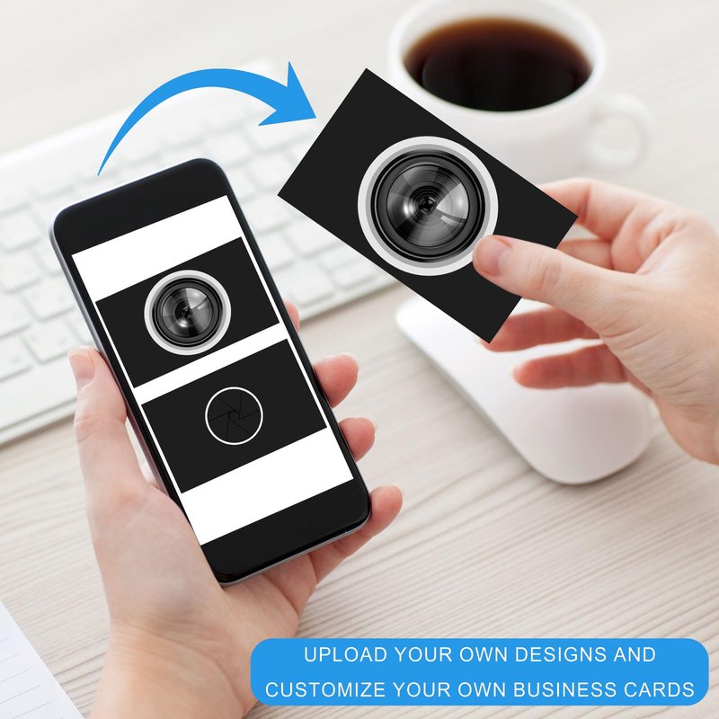 Custom Business Cards Customized with Logo 1000 500 200 100 Personalized Business Cards Customizable with Photo for Small Business Printable Waterproof Double-Sided 3.5" x 2"-Custom 100PCS