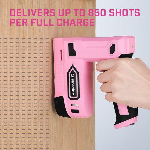 Bielmeier Pink Cordless Staple Gun, 2-in-1 Nail Gun Battery Powered with 2600Pcs Staples and Nails, 4V Brad Nailer Tacker Electric Stapler for Upholstery, Material Repair, Carpentry, Wood, DIY