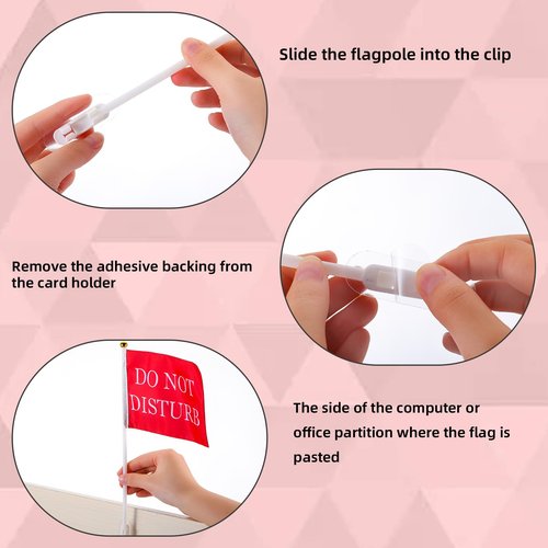 SmoothNovelty 6 Pack Double Sided Do Not Disturb Desk Sign Flag Office Privacy Signal with Clip Do Not Disturb Desk Sign for Office Cubicles, Workspaces