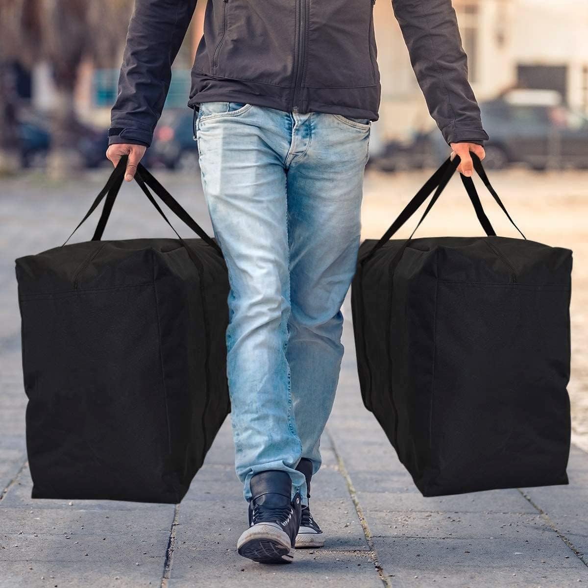 1 Pack 60L Sturdy Oversized Storage Bag for Moving, Traveling,A Durable Backpack with Double Zippers and Reinforced Handles,Small