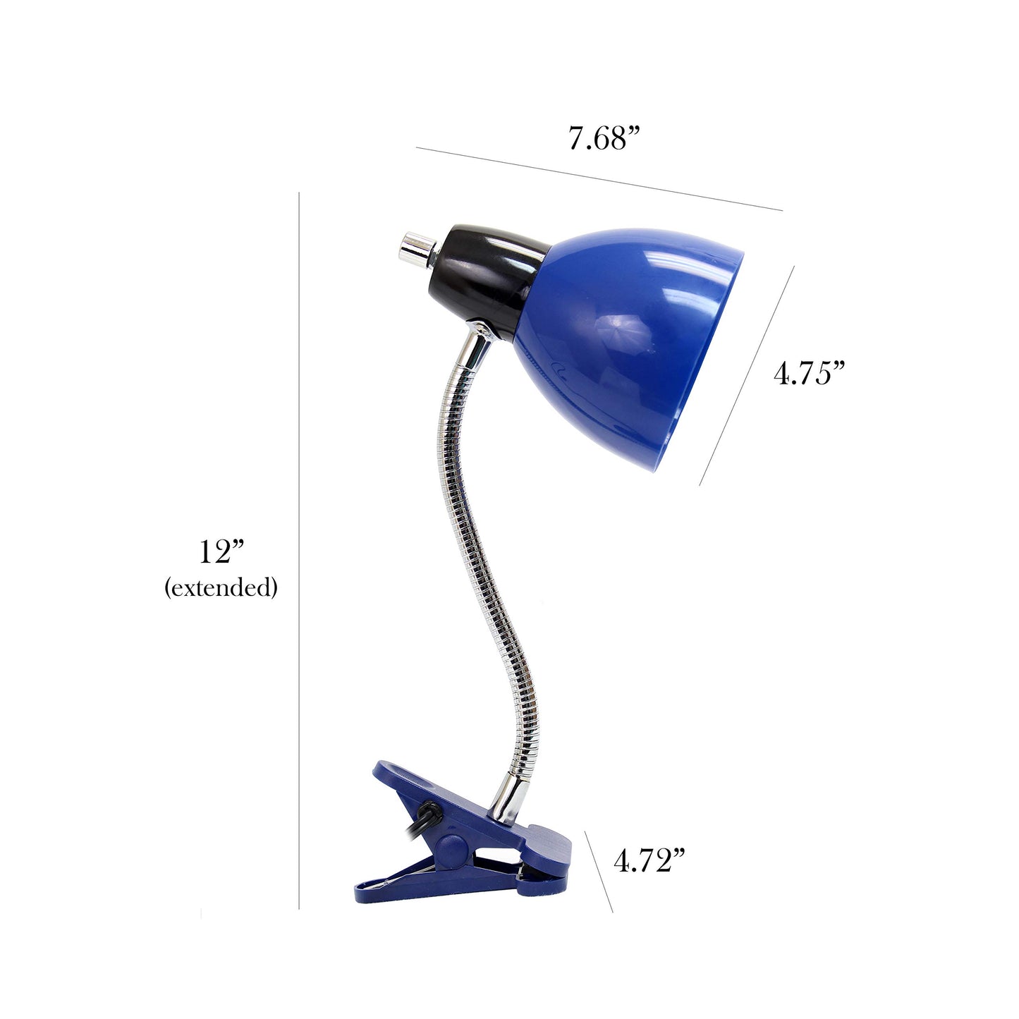 LimeLights Adjustable Clip Lamp Light, Blue