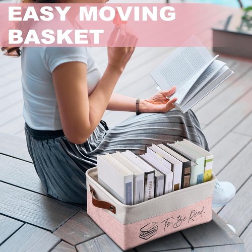 Marsui Book Storage Basket - TBR List Organizer for Book Lovers | Perfect Gift for Students & Teachers